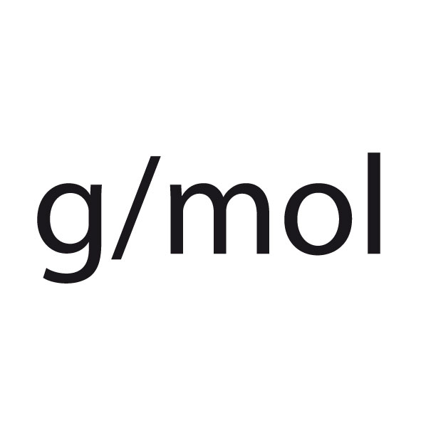 Ausschnitt  g_mol black print mit der Einheit molaren Masse in g/mol