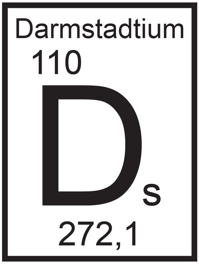 Ds (Darmstadtium) Wandtattoo – Elementsymbole des Periodensystems als Chemie-Alphabet