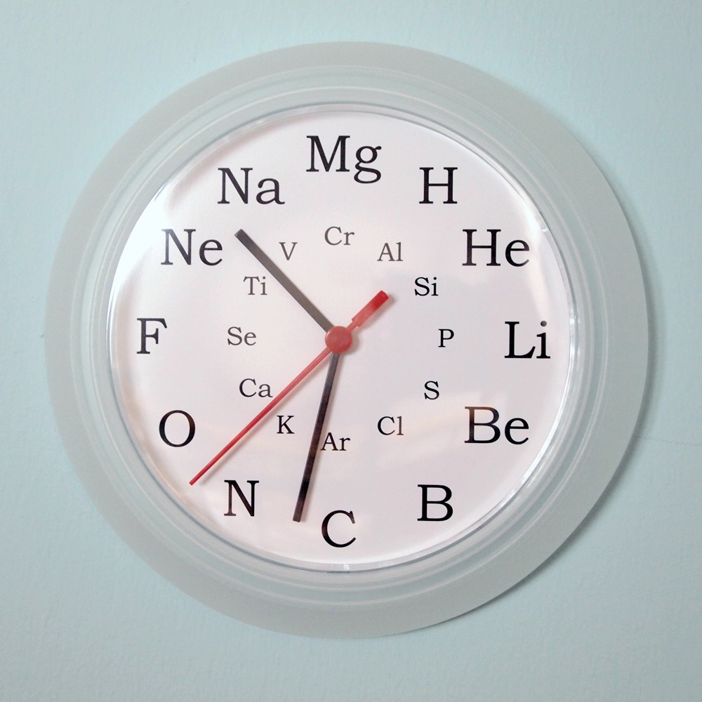 Chemie-Wanduhr -Chemiezeiten- Geschenk für Chemie-Fans, Chemiker-Gadgets