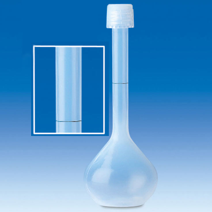Messkolben aus PFA-Fluor-Kunststoff für Metallanalysen