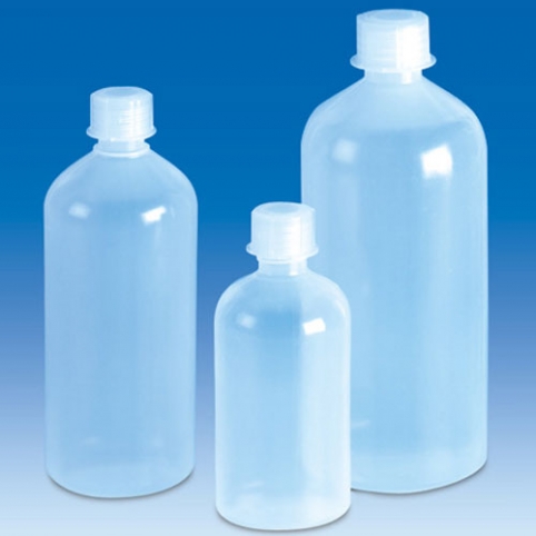 Kunststoff- Schraubverschlussflaschenm, Enghals  aus PP, Plastik-Laborflasche