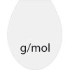 Chemie Sticker mit der Einheit der Stoffmenge g/mol - dezenter Hinweis auf die Profession auf dem Toilettendeckel