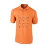 Farbe: orange 5-Ring Heterocyclen-Poloshirt