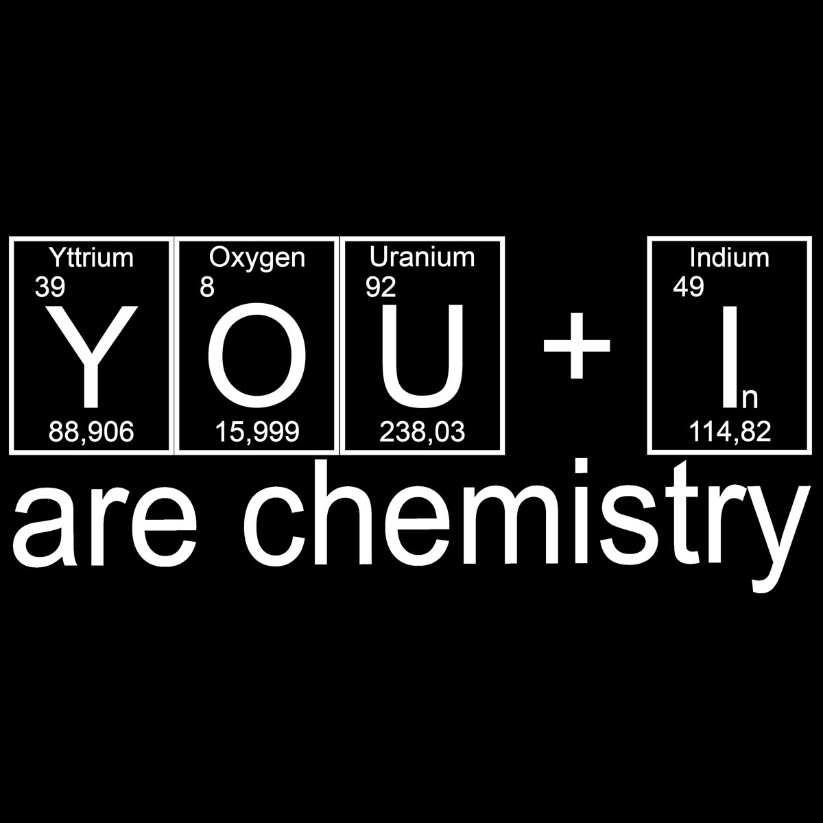 Labor-Jutebeutel  -You+I are chemistry white print- die Chemietasche mit einer chemischen Liebeserklärung