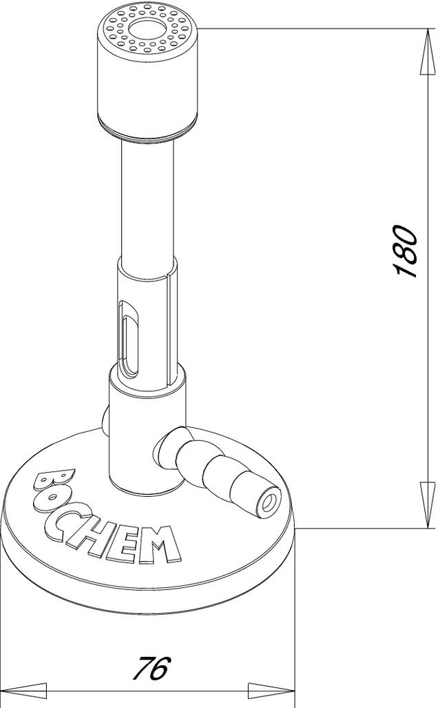 Bunsen-Brenner nach DIN 30665 mit Luftregulierung (max.1300°C) Bunsen-Brenner nach DIN 30665 mit Luftregulierung (max.1300°C)