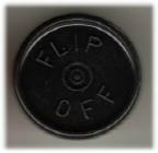 20mm Flip-Off Kappe, Mittelabriss, schwarz