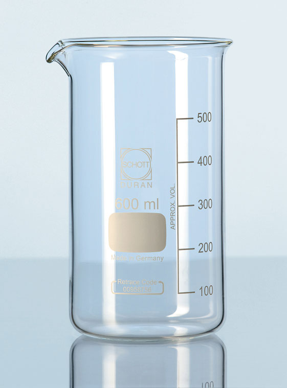 Becherglas (Bechergläser) hohe Form DURAN-Laborglas Chemiegläser einzeln ab 1 Stück im Shop kaufen