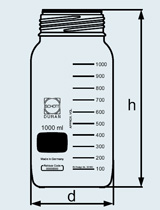 Skizze Weithals-Laborflaschen aus klarem DURAN-Glas