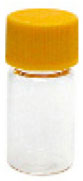 Aufbewahrungsflaschen aus Klarglas mit farbigen Schraubkappen inklusiv eingeklebter PTFE-Dichtung,  ø 14 mm, 1ml bis 5ml
