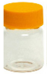 Aufbewahrungsflaschen aus Klarglas mit farbigen Schraubkappen inklusiv eingeklebter PTFE-Dichtung,  ø 27 mm, 10 ml bis 60 ml