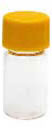 Aufbewahrungsflaschen aus Klarglas mit farbigen Schraubkappen inklusiv eingeklebter PTFE-Dichtung,  ø 17 mm, 2,5ml bis 10ml