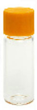 Aufbewahrungsflaschen aus Klarglas mit farbigen Schraubkappen inklusiv eingeklebter PTFE-Dichtung,  ø 12 mm, 1ml bis 2ml