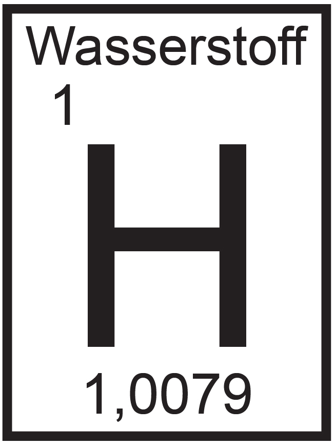 H (Wasserstoff) Wandtattoo – Elementsymbole des Periodensystems als Chemie-Alphabet