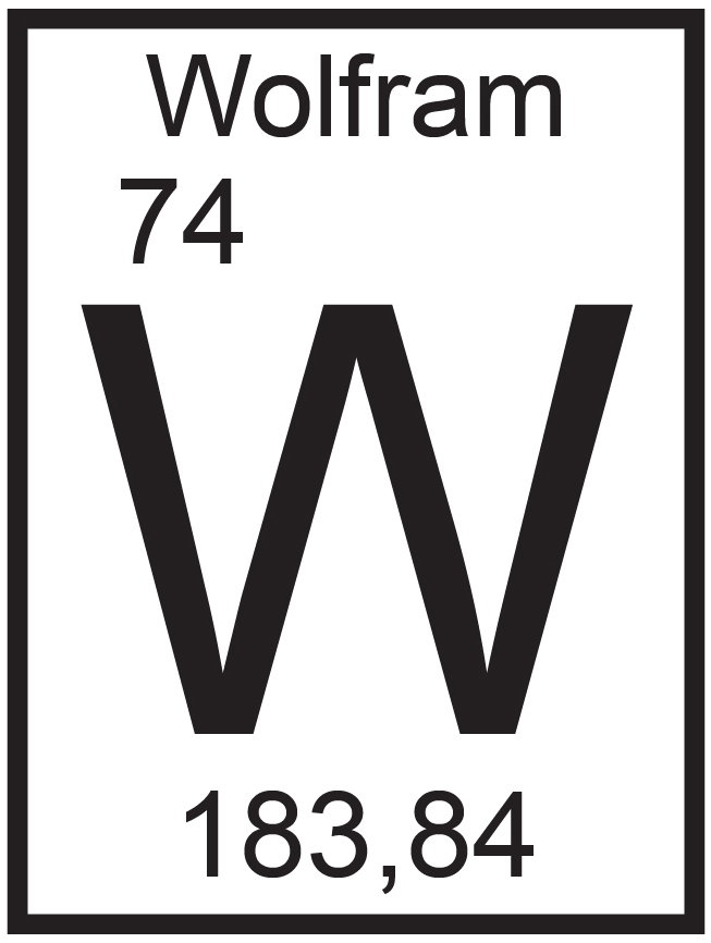 W (Wolfram) Wandtattoo – Elementsymbole des Periodensystems als Chemie-Alphabet