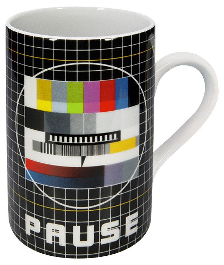 Kaffeebecher Testbild, Fernseh-Testbild-Tasse für Science-Fun Nerds und Geeks