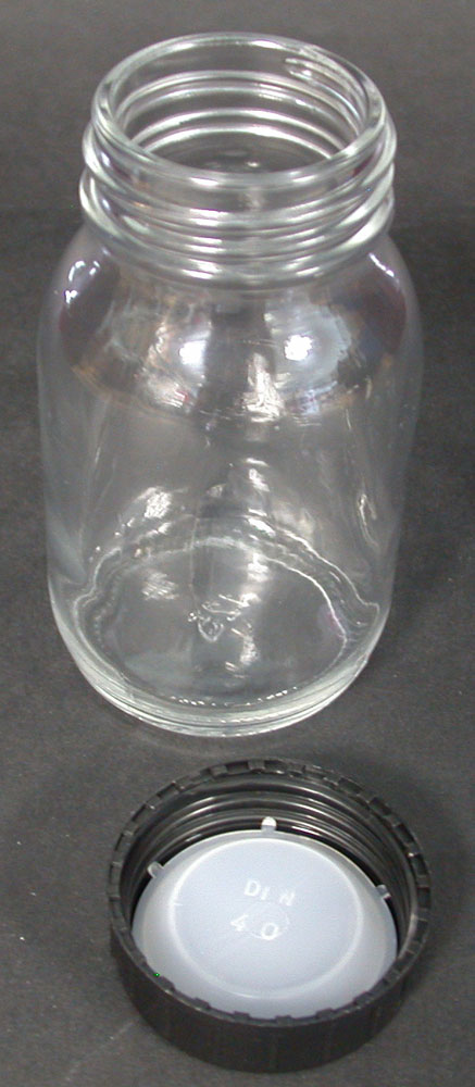 Weithalsschraubgläser aus Klarglas mit schwarzem Schraubdeckel und Lupoleneinlage Schraubgewindeflaschen-Weithals aus Klarglas mit Schraubdeckel+PE-Dichtung ab 1 Stück im Shop kaufen
