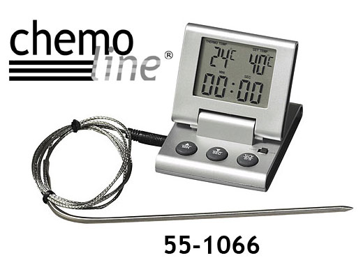 Braten-Thermometer mit Timer und Alarmfunktion, Messbereich 0°C - +250°C, Timer bis 99:59 Minuten