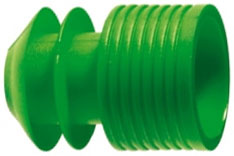 grüner Griffstopfen mit Lamellen für Reagenzgläser ohne Bördelrand aus PS-Kunststoff