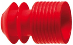 roter Griffstopfen mit Lamellen für Reagenzgläser ohne Bördelrand aus PS-Kunststoff
