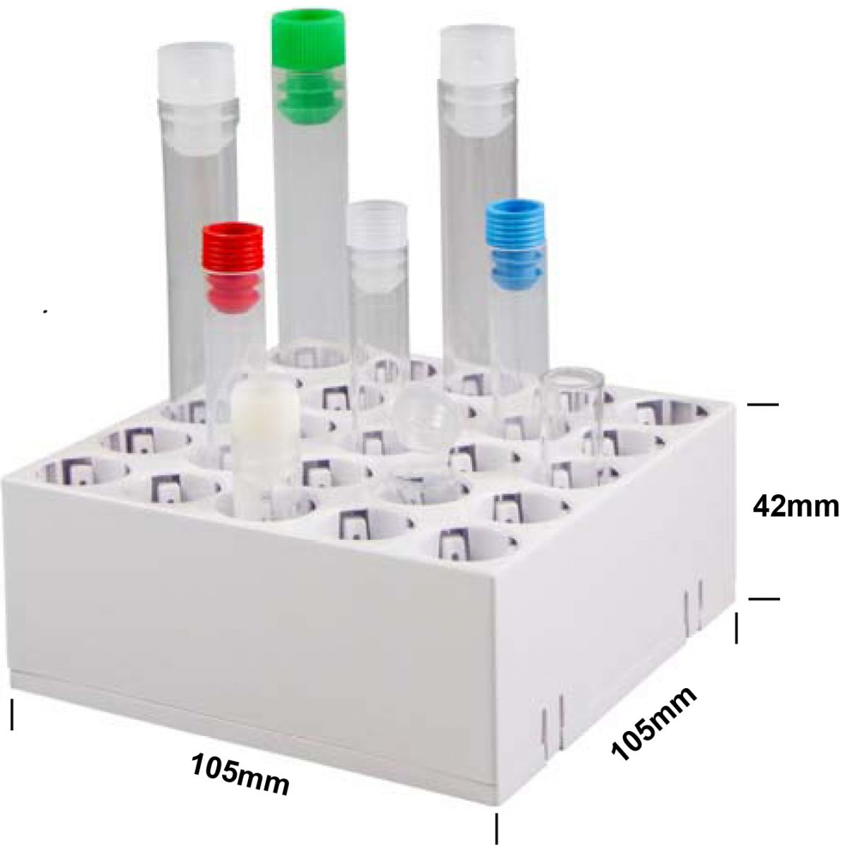 Reagenzgläser fixieren in Reagenzglasständer aus Kunststoff für  5x5 Röhrchen