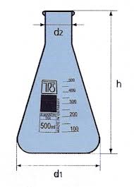 Erlenmeyerkolben-Enghals mit Bördelrand Boro3.3, Enghals-Erlenmeyer aus Laborglas-Borosilikatglas 3.3 sind skalierte Glasbehälter aus dem Chemielabor