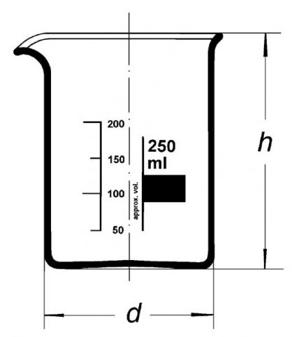 Becherglas (Bechergläser) niedrige Form Boro3.3-Laborglas mit Ausguss und Skala