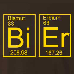 Chemie-Jux auf Jutesack als Tragetasche BiEr als chemische Elemente