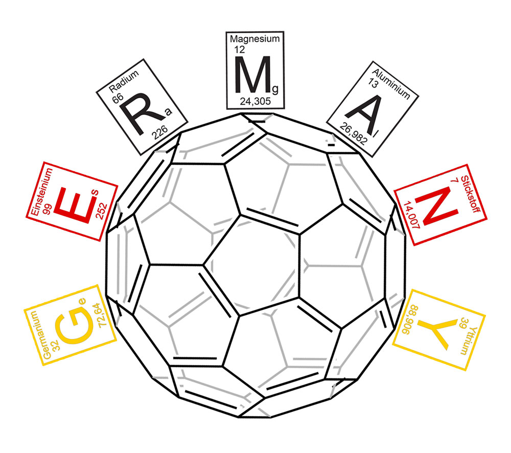Chemie-Shirt Fussballdeutschland Deutschlands Chemiker-Fußballnationaltrikot als Poloshirt, Labor-Polo