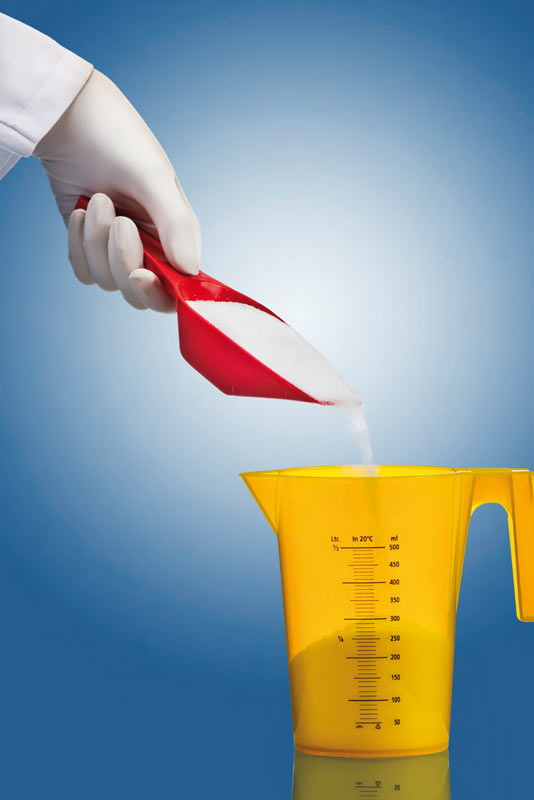 bunte Kunststoff-Messschaufeln Lebensmittelechte, bunte 100ml-Messschaufeln Messlöffeln aus PP-Kunststoff von VITLAB für großküchen, Hotels, Gastronomie
