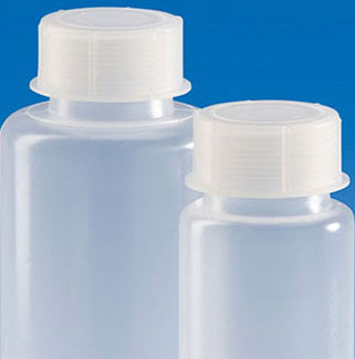 Kunststoff-Weithalsflaschen mit Schraubverschluss aus PP, Chemielabor-Flaschen