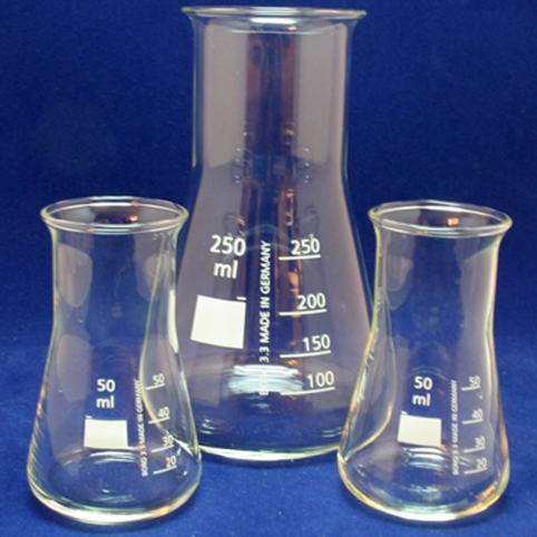 5x Erlenmeyerkolben Weithals 200ml aus hitzefestem Borosilikatglas 3.3 Laborglas