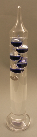 Galileo Thermometer 28 cm Hoch mit 5 Mehrfarbigen Kugeln 