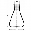 Skizze Erlenmeyer mit Normschliff (NS-Schliff), Jodzahlkolben