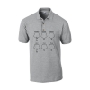 Farbe: graumeliert  5-Ring Heterocyclen-Poloshirt