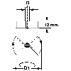 Skizze zu Propellerrührer aus Edelstahl mit 4 vertikalen Flügeln